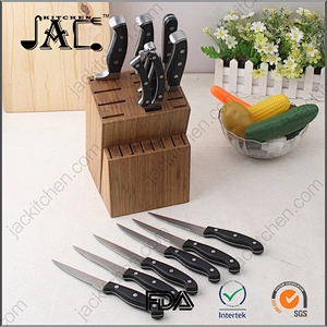 3cr14 Stainless Steel 14pc Knife Set with Wooden Block for Kitchen