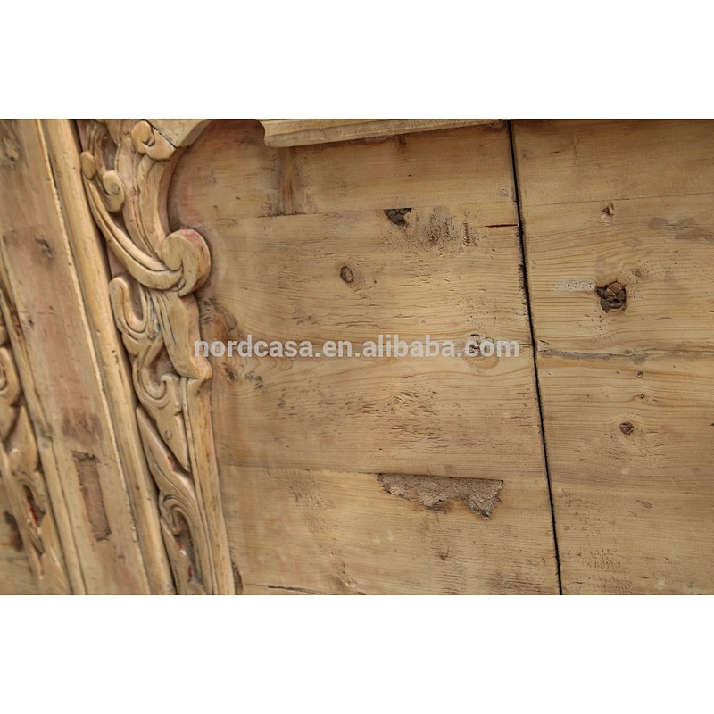 Chinese Antique Natural Wood Cabinte Furniture Carved Cabinet Old Pine Made Chinese Antique Furniture