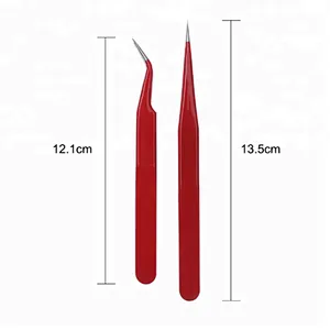 2Pcs Straight Curved Nipper Stainless Steel Manicure Nail Tools Nippers Pointed Clip Set Eyelash Extension Tweezers Tool