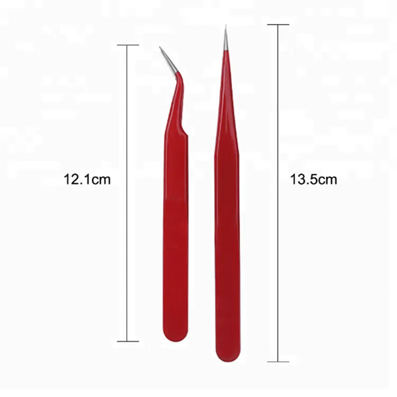 2Pcs Straight Curved Nipper Stainless Steel Manicure Nail Tools Nippers Pointed Clip Set Eyelash Extension Tweezers Tool