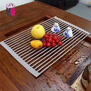 100% food grade silicone over sink dish drying rack for kitchen