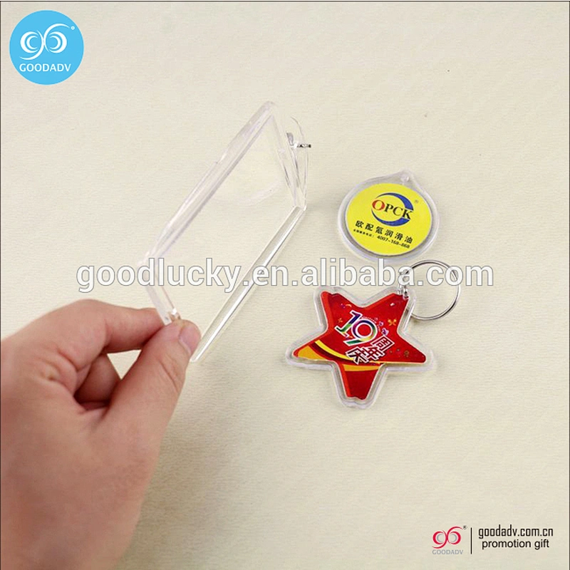OEM factory promotional gifts plastic keychains tag acrylic blank photo key chains