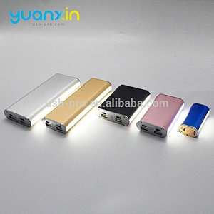 8000mAh Color Silver Red Blue Green Material Metal With LED lights Power Bank