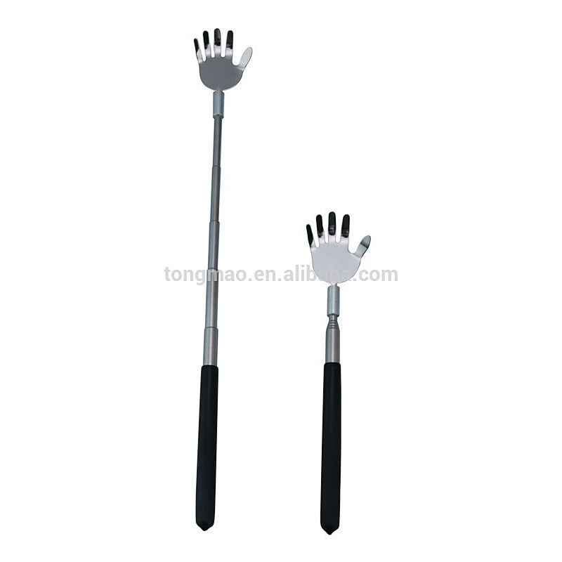 Handshape Telescopic Stainless Steel Handle Back Scratcher With Silver Head&Colorful Handle