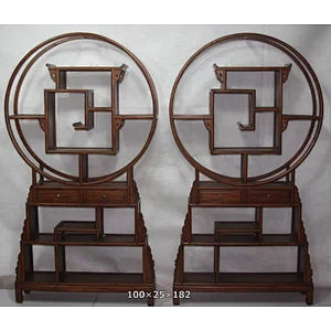 chinese antique wooden pair dispaly shelf