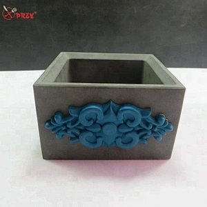 HP0009 Fondant decorative Cement flower pot Mould silicone Concrete planter Molds