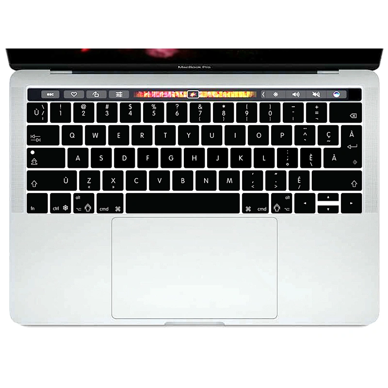 custom silicone keyboard protector desktop canadian french Keyboard Cover For macbook pro 13 inch touch bar keyboard skin