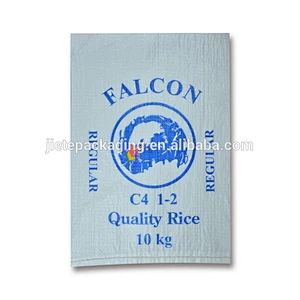 customized printing labels manufacture white pp woven rice bag