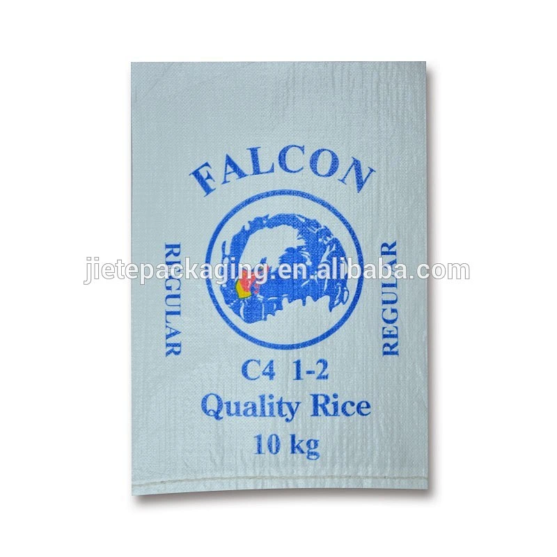 customized printing labels manufacture white pp woven rice bag