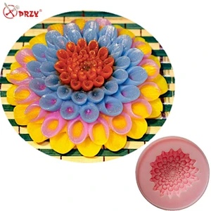 PRZY flowers soap molds Dahlia fondant cake mold silicone Aroma stone molds Handmade candle moulds