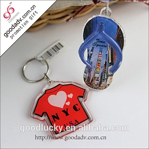 T-shirt plastic acrylic custom keychain rings