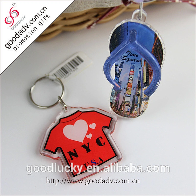 T-shirt plastic acrylic custom keychain rings
