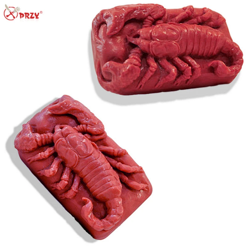 Small Lobster shape soap molds silicone 3d soaps mould rectangle animal Soap mold