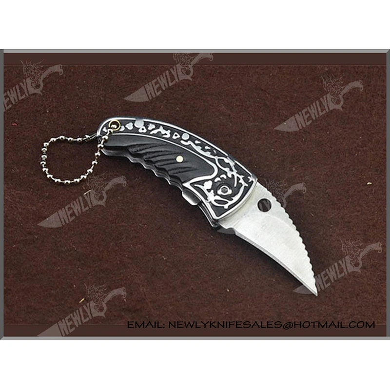 Ebony Handle Folding Knife Tactical Small Pocket Knife