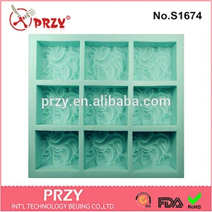 waves mold for soap ,9 hole silicone soap mold,customized soap mold