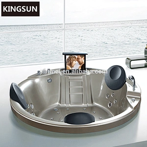 Round Acrylic Sex TV Massage Indoor One Person Hot Tub