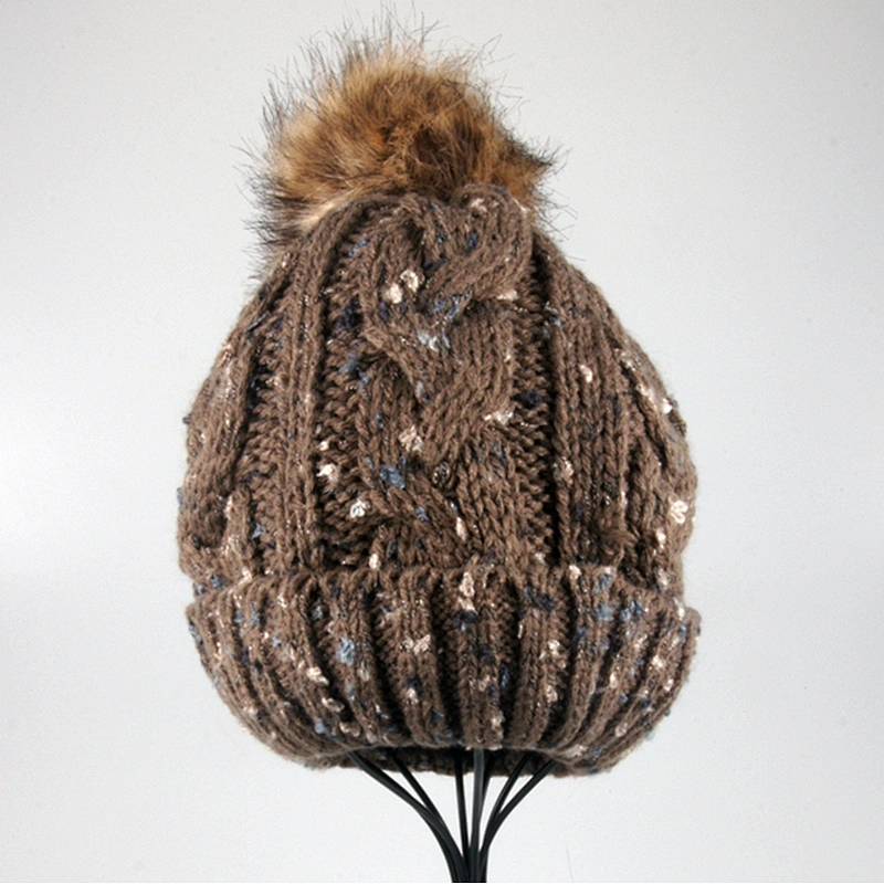 Red Colorful Customized Factory Price Funny Knit Winter Hat Pom Pom Hats
