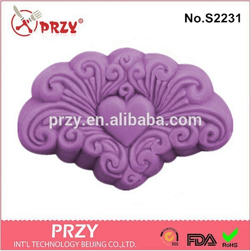 Guest arabesque heart silicone soap molds for soap making