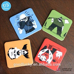 Promotion customized printed hot selling new designed family cleaning cork coasters