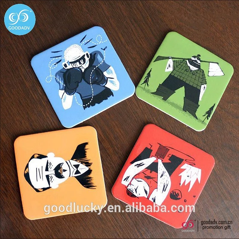 Promotion customized printed hot selling new designed family cleaning cork coasters