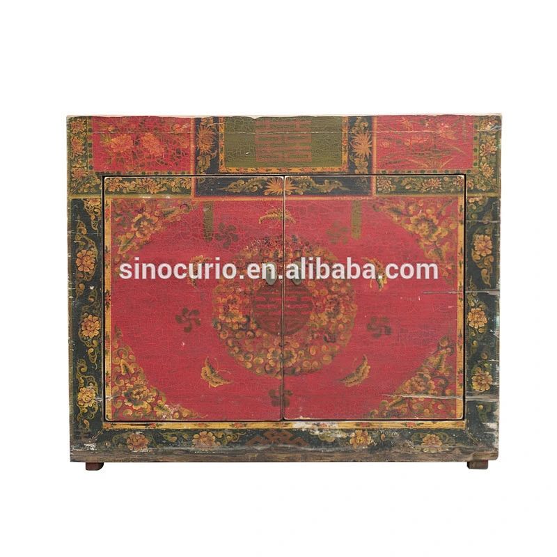 wholesale antique furniture chinese vintage antique original painted storage cabinets