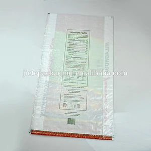 high quality gravure printing surface handle plastic pp woven rice, corn bags