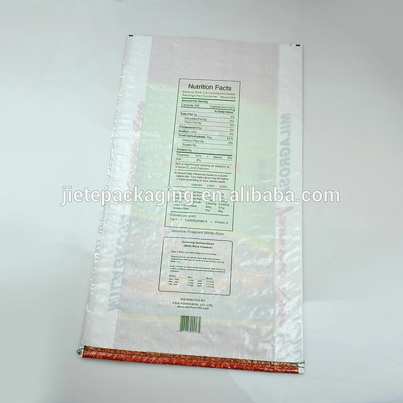 high quality gravure printing surface handle plastic pp woven rice, corn bags