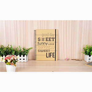 China Suppliers craft paper cover diary books A4 Coil Spiral notebook hand book