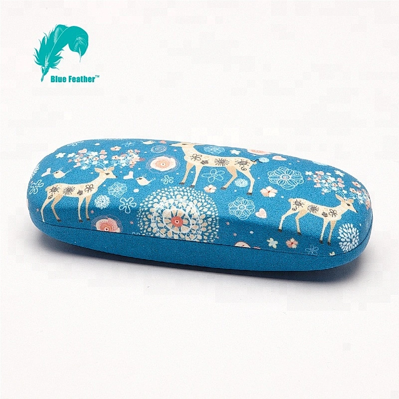 Custom optical eyewear sunglass case with pu leather canvas microfiber material