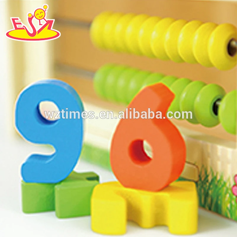 Wholesale math teaching aid wooden house shape numbers toy for kids learning W12D043