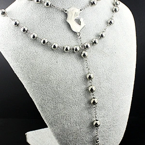 jewelry rosary necklace stainless steel chain