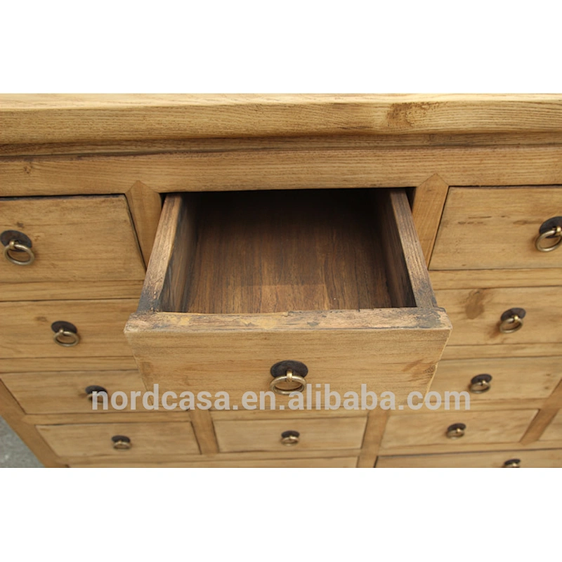 recycle pine wood chinese antique style medicine cabinet