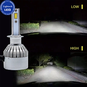 LIGHTECH 36w 3800lm Cob Car Motorcycle Led Headlight Kit 3000k 6000k Dual Color Car