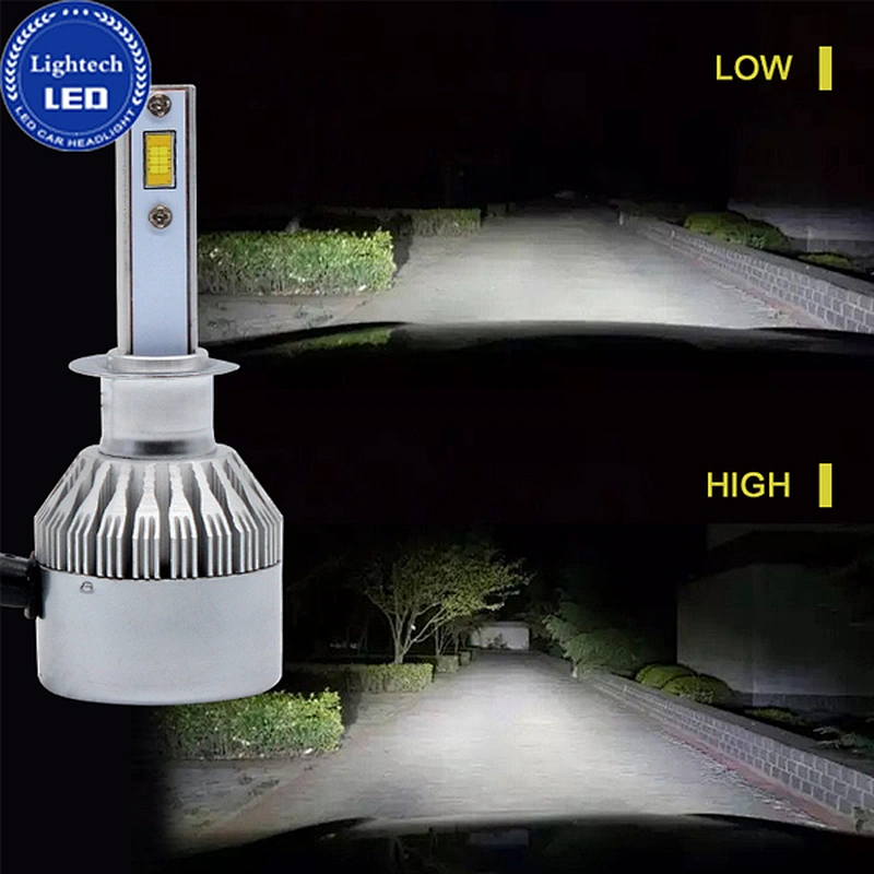 LIGHTECH 36w 3800lm Cob Car Motorcycle Led Headlight Kit 3000k 6000k Dual Color Car