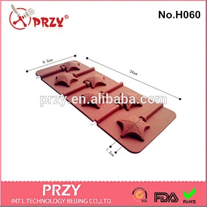 H060 PRZY silicone star shaped lollipop mould / star shaped choclolate mould