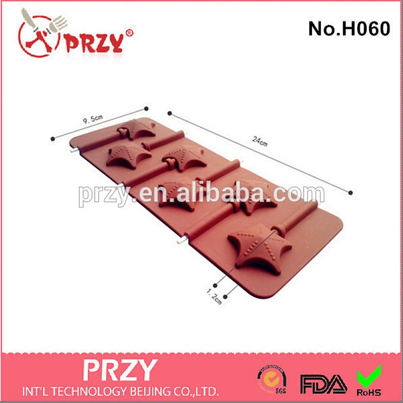 H060 PRZY silicone star shaped lollipop mould / star shaped choclolate mould