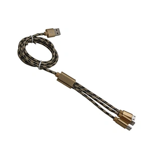Nylon usb cable type c 3 in 1 USB cable charger ,data charging cable cord for mobile phones