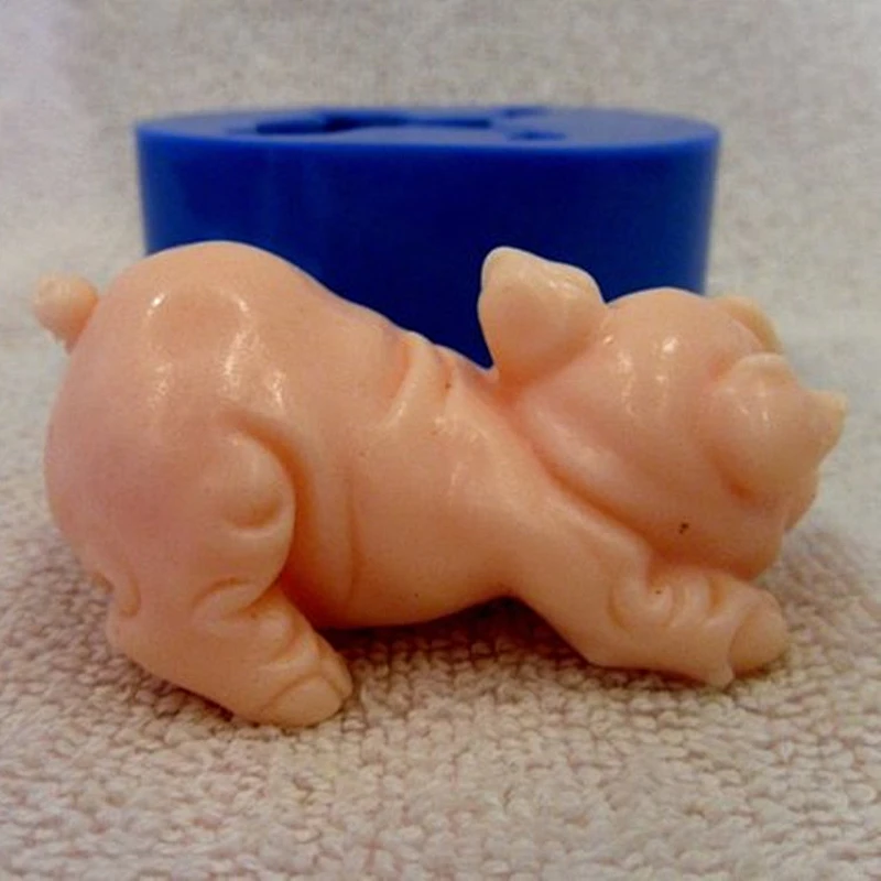 Piglet  soap silicone mold smiling pig candles molds 3D piggy Soap silica mould