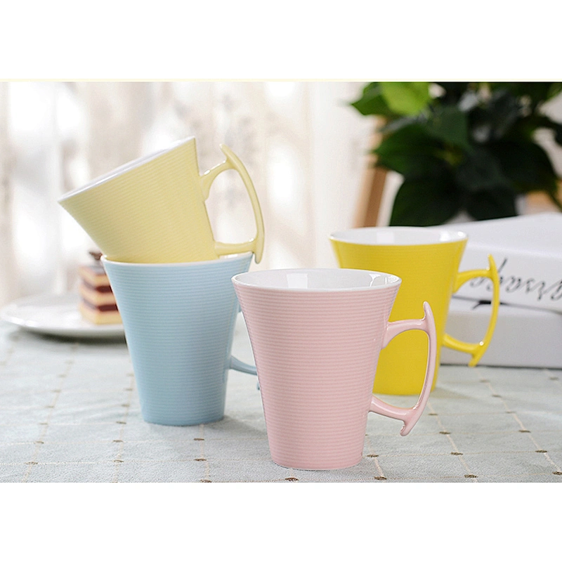 Macarons color ceramic mug underglaze cup for milk drinking