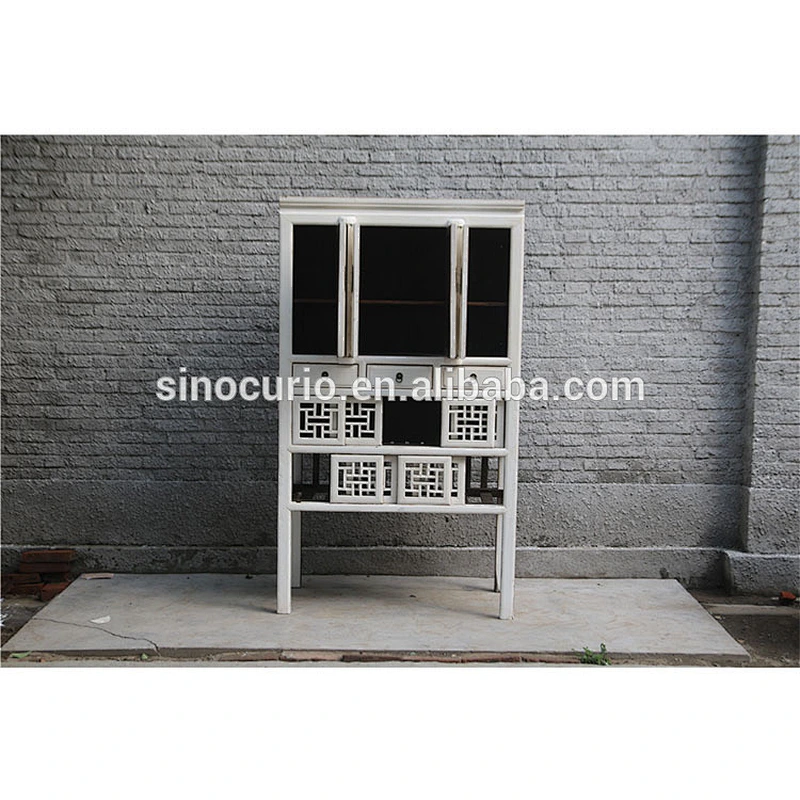 antique Chinese reproduction kitchen carving cabinet cupboard furniture