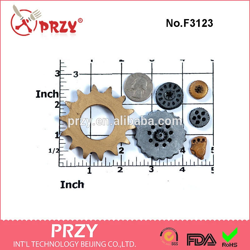 F3123 Gothic gear molds - steam punk silicone molds - set of 3 flexible molds that create 6 gears