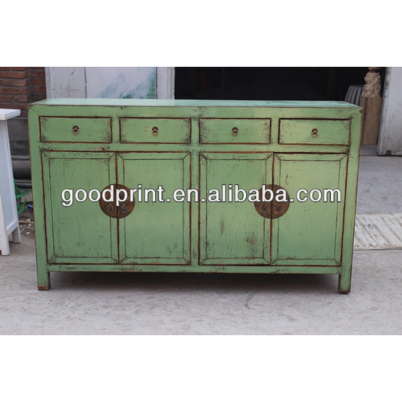 wooden cabinet furniture, hot sale reclaim antique furniture four drawer four door cabinet