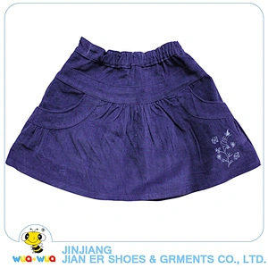 Wholesale multicolor summer 100%cotton children girls skirts