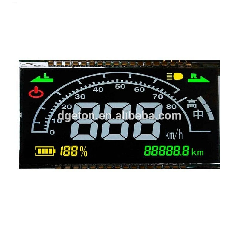 black VA custom segment speedometer lcd display screen