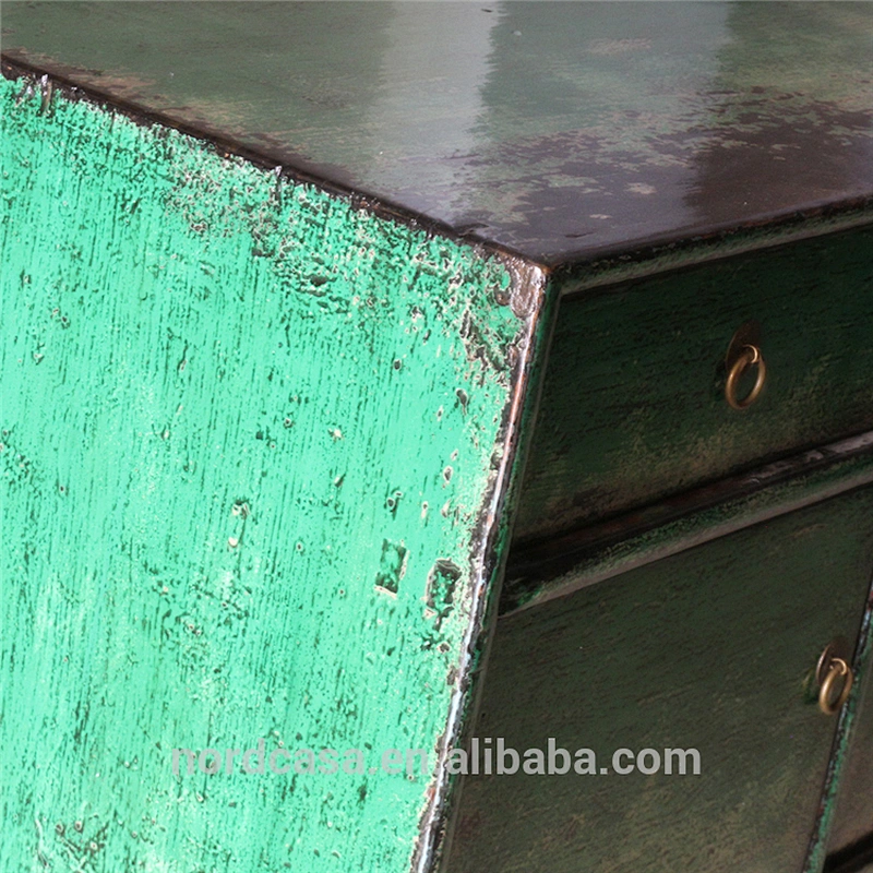 Chinese antique appearance reclaimed wood chinese lacquer low cabinet