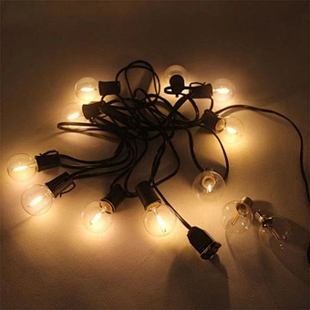 Christmas LED Light 25FT G40 Clear Globe Bulb Green Wire E12 C7 String Light
