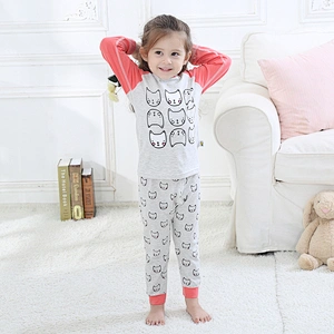 Wholesale Kids Boutique Long Sleeve Pajamas Cartoon printing Childrens Clothes