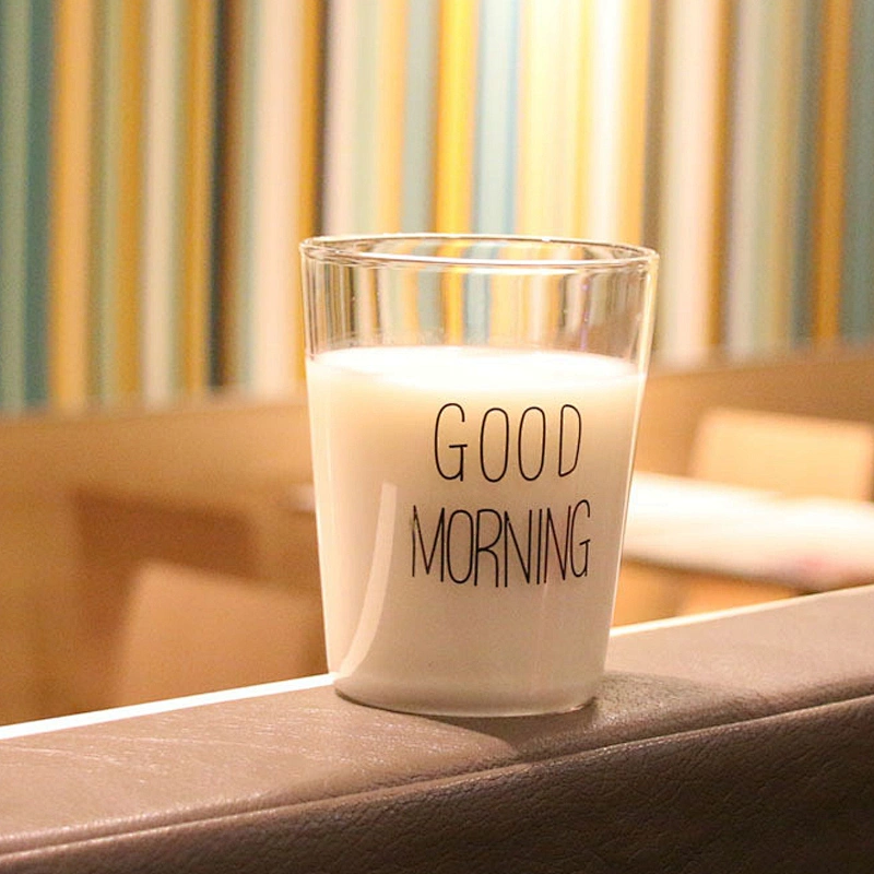 Fashionable Japanese 400ml glass breakfast milk cup juice cup frozen drink glass cups for house