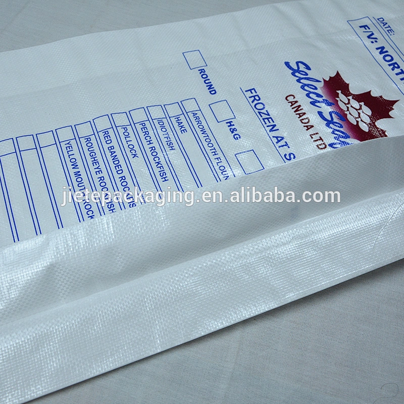 PP woven bag for packing frozen seafoods with printing