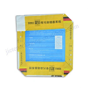 Block bottom stand up multi-layer kraft paper 20kg cement bag for gypsum powder